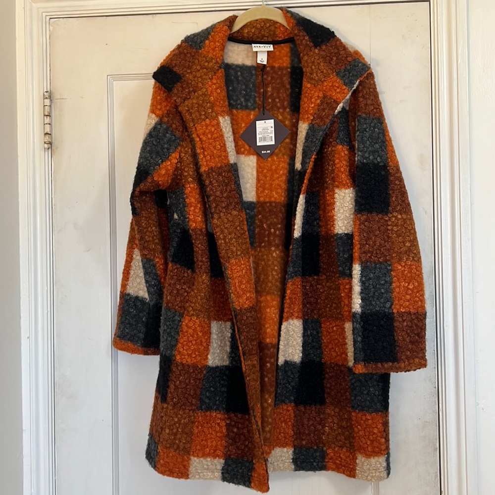 Ava & Viv Plaid Cardigan